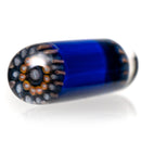 Steve H Glass - Artist Series Pillar - Orange & Grey Mandala - Cobalt - The Cave