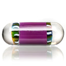 Steve H Glass - Standard Series Pillar - Smiley Flower - Amethyst - The Cave