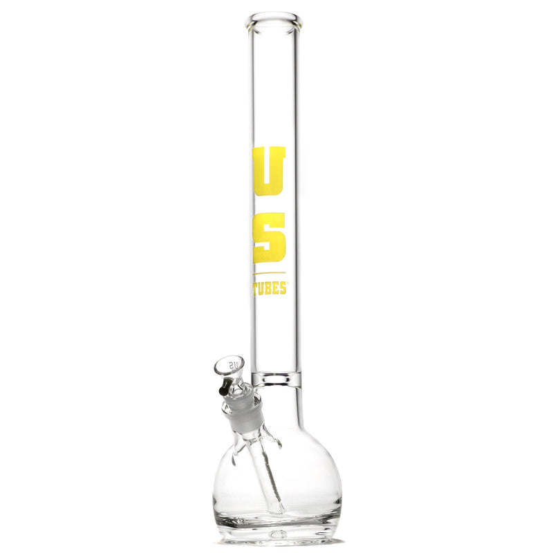 US Tubes - 20" Round Bottom 50x5 w/ 24mm Joint - Constriction - Light Yellow - The Cave