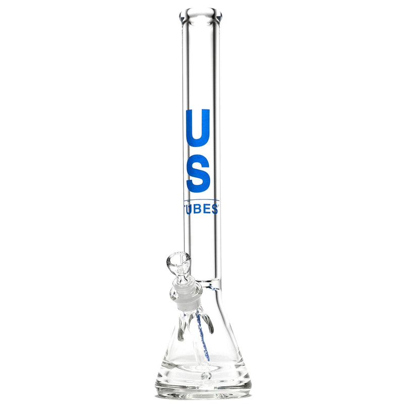 US Tubes - 20" Beaker 50x9 w/ 24mm Joint - Constriction - Blue Vertical Label - The Cave