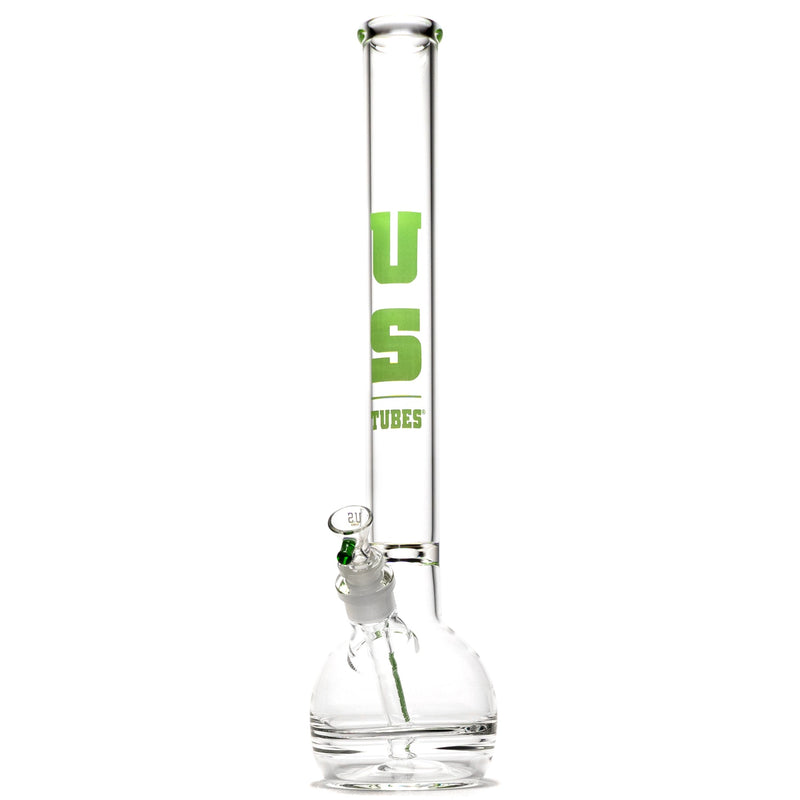 US Tubes - 20" Round Bottom 50x5 w/ 24mm Joint - Constriction - Lime Green - The Cave
