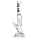 US Tubes - 17" Circ Beaker w/ 24mm Joint - 50x5 - Black Vertical Label - The Cave