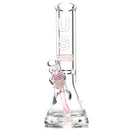 US Tubes - 12" Beaker 50x9 - Constriction - White & Pink Vertical Label - The Cave