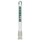 US Tubes - 18/14mm Female 3 Slit Downstem - 6.0" - Clear w/ Teal - The Cave
