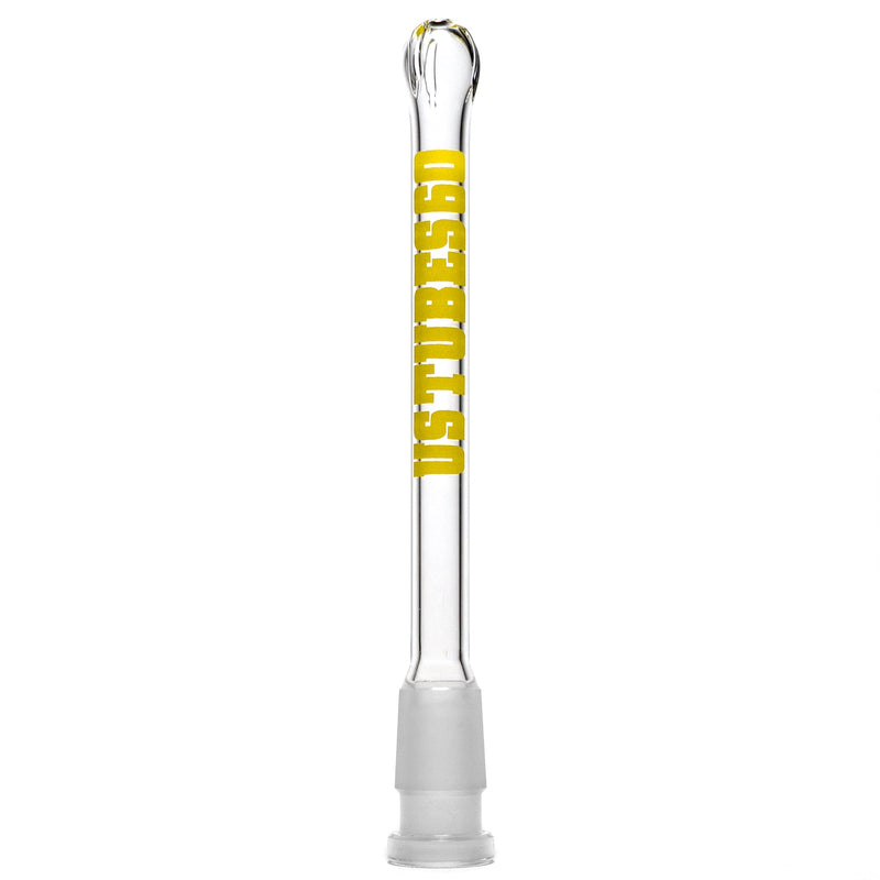 US Tubes - 18/14mm Female 3 Slit Downstem - 6.0" - Clear w/ Light Yellow - The Cave
