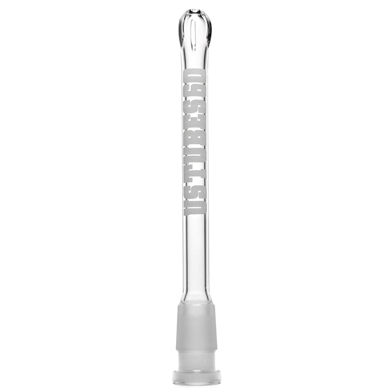 US Tubes - 18/14mm Female 3 Slit Downstem - 6.0" - Clear w/ White - The Cave