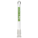 US Tubes - 18/14mm Female 3 Slit Downstem - 6.0" - Clear w/ Lime Green - The Cave
