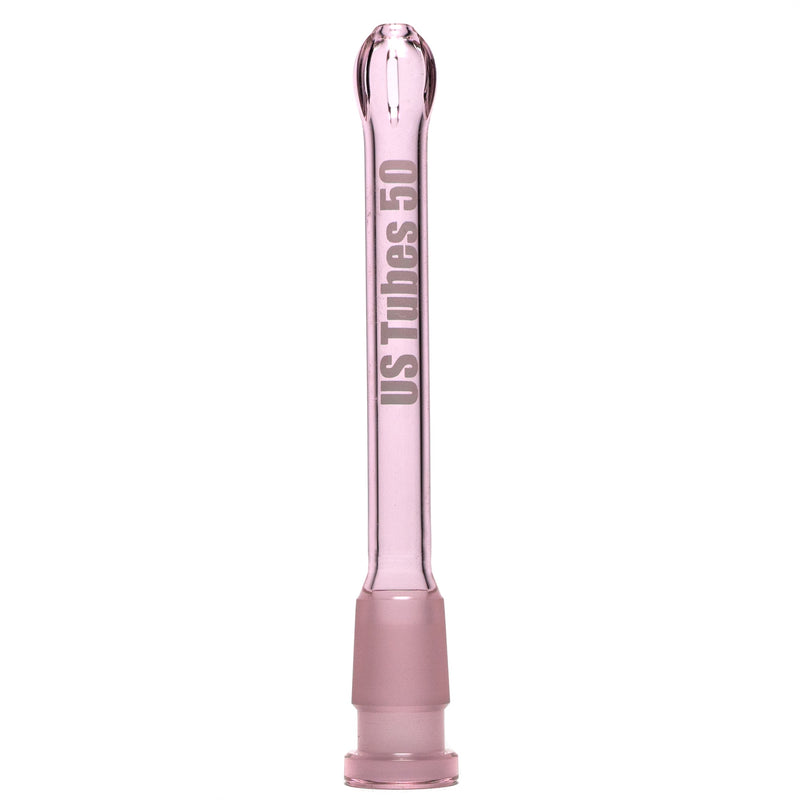 US Tubes - 18/14mm Female 3 Slit Downstem - 5.0" - Pink - The Cave