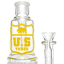 US Tubes - 17" Fixed Straight w/ Dry Catcher - 3 Slit/Circ - Yellow Accents - The Cave