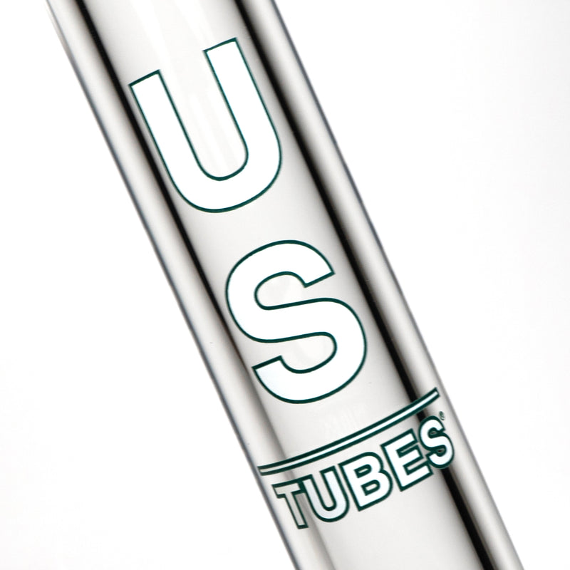 US Tubes - 18" Beaker 50x9 - Constriction - White & Teal Vertical Label - The Cave