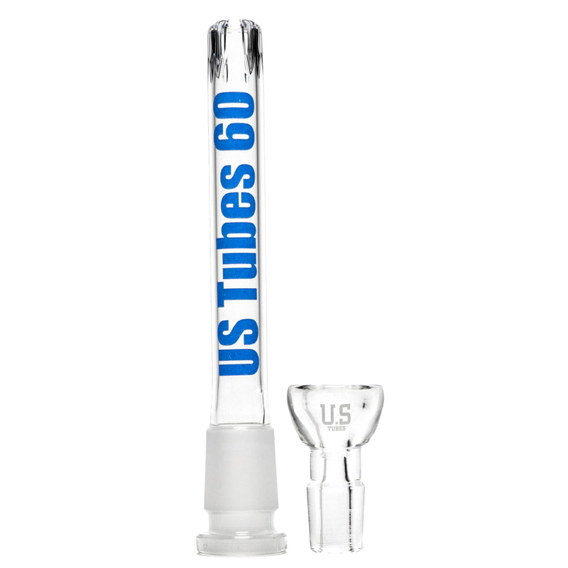 US Tubes - 20" Beaker 50x7 w/ 24mm Joint - Constriction - Blue Vertical Label - The Cave