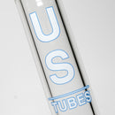 US Tubes - 13" Beaker 50x7 - White & Blue Vertical Label - The Cave