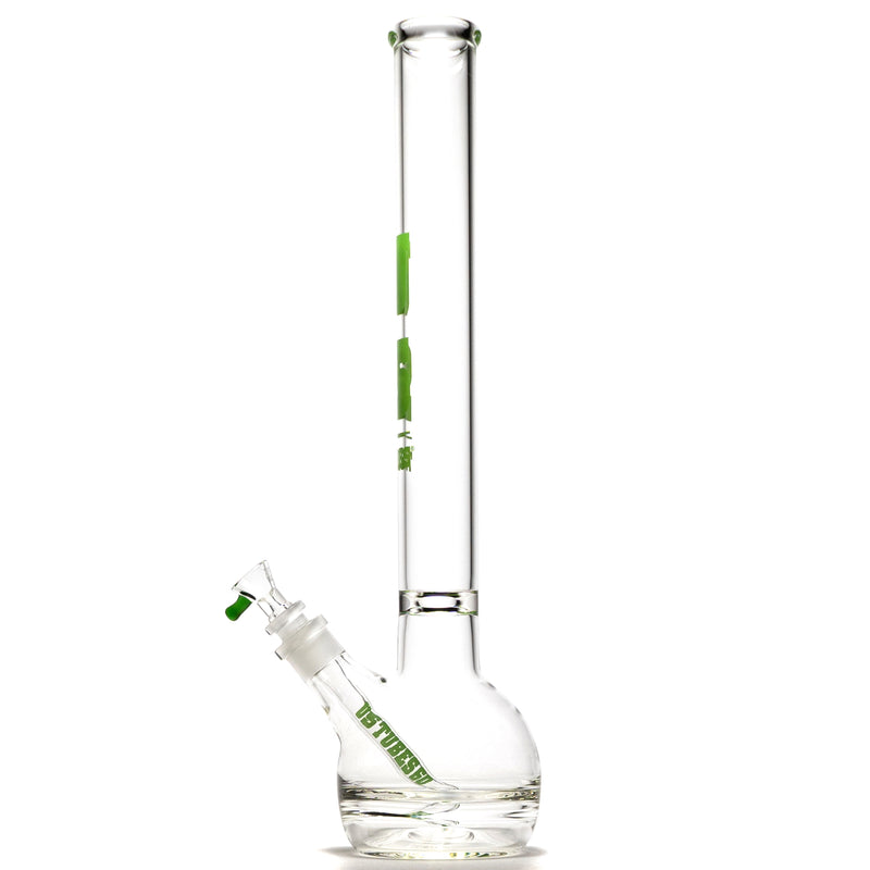 US Tubes - 20" Round Bottom 50x5 w/ 24mm Joint - Constriction - Lime Green - The Cave