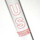 US Tubes - 20&quot; Beaker 50x5 w/ 29mm Joint - Constriction - White &amp; Red Vertical Label - The Cave
