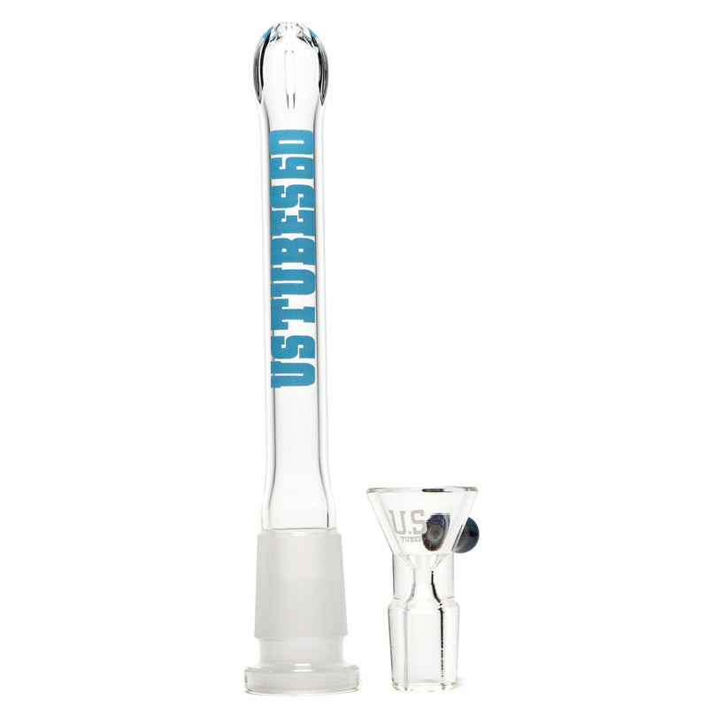 US Tubes - 20" Round Bottom 50x5 w/ 24mm Joint - Constriction - Light Blue Classic Label - The Cave