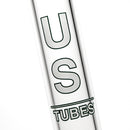US Tubes - 17" Beaker 50x7 - Constriction - White & Teal Vertical Label - The Cave