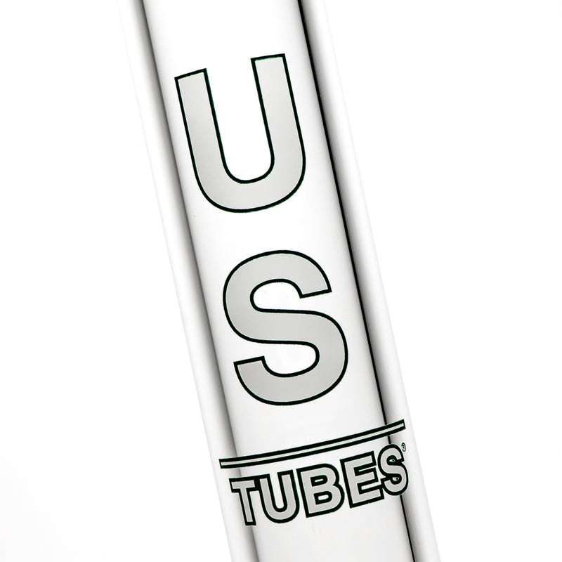 US Tubes - 17" Beaker 50x7 - Constriction - White & Teal Vertical Label - The Cave