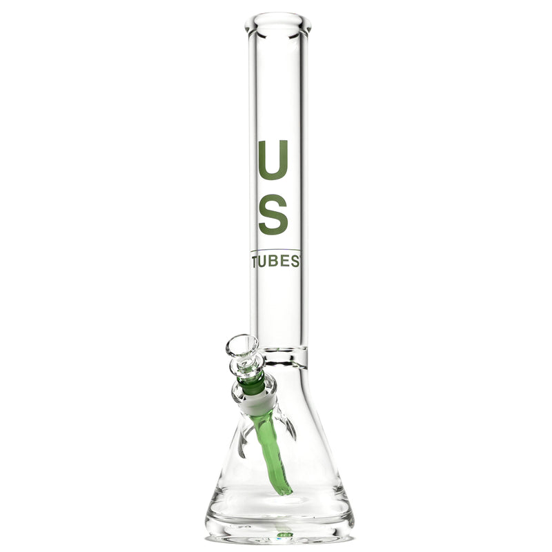 US Tubes - 17" Beaker 50x7 - Constriction - Solid Green Vertical Label - The Cave