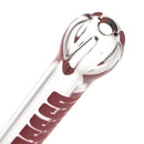 US Tubes - 18/14mm Female 3 Slit Downstem - 6.0" - Clear w/ Pink - The Cave