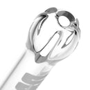 US Tubes - 18/14mm Female 3 Slit Downstem - 6.0" - Clear w/ Teal - The Cave