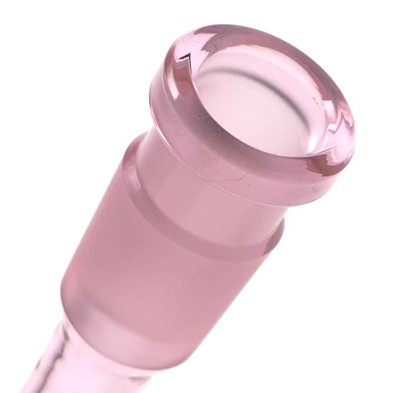 US Tubes - 18/14mm Female 3 Slit Downstem - 6.0" - Pink w/ Pink - The Cave