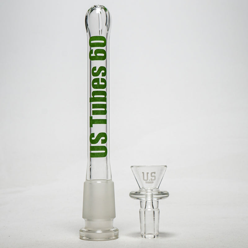 US Tubes - 21" Double Circ Beaker w/ 24mm - 50x5 - Green Vertical Label - The Cave