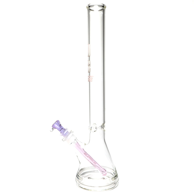 US Tubes - 20" Beaker 50x5 w/ 24mm Joint - White & Pink Vertical Label w/ Purple Slide - The Cave