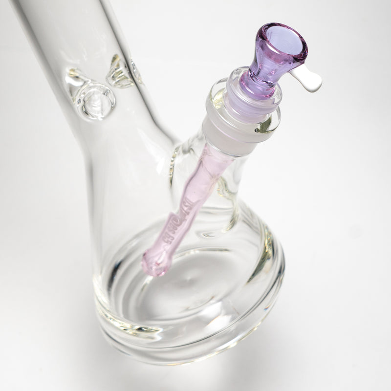 US Tubes - 20" Beaker 50x5 w/ 24mm Joint - White & Pink Vertical Label w/ Purple Slide - The Cave