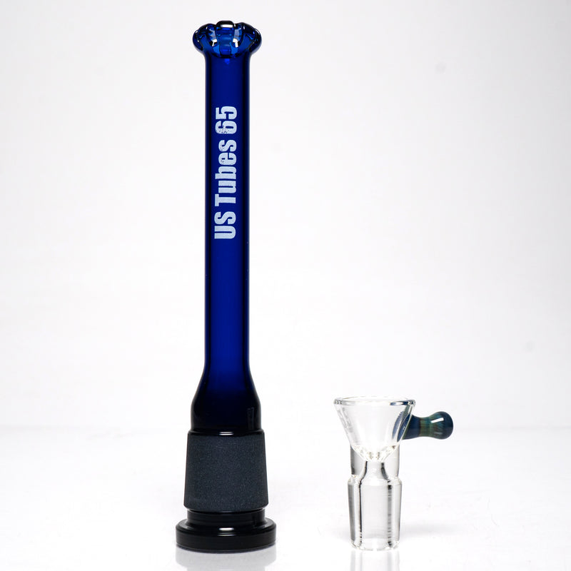 US Tubes - 20" Beaker 50x5 w/ 29mm Joint - Constriction - Blue Vertical Label - The Cave