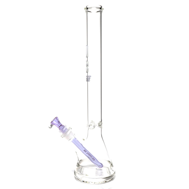 US Tubes - 20" Beaker 50x5 w/ 24mm Joint - White & Gray Vertical Label w/ Purple Slide - The Cave