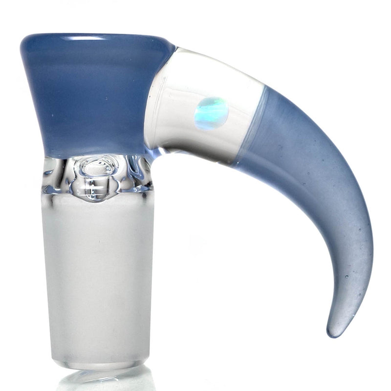 Unity Glassworks - 3 Hole Opal Horn Slide - 14mm - Blue Satin - The Cave