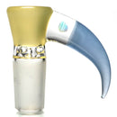 Unity Glassworks - 3 Hole Opal Horn Slide - 14mm - CFL Pastel Serum & Blue Satin - The Cave