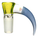 Unity Glassworks - 3 Hole Opal Horn Slide - 14mm - CFL Sunset Slyme & Blue Satin - The Cave