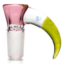 Unity Glassworks - 3 Hole Opal Horn Slide - 14mm - Karmaline & CFL Sunset Slyme - The Cave