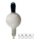 Unity Glassworks - Directional Bubble Cap - UV White Satin & Blue Stardust - The Cave