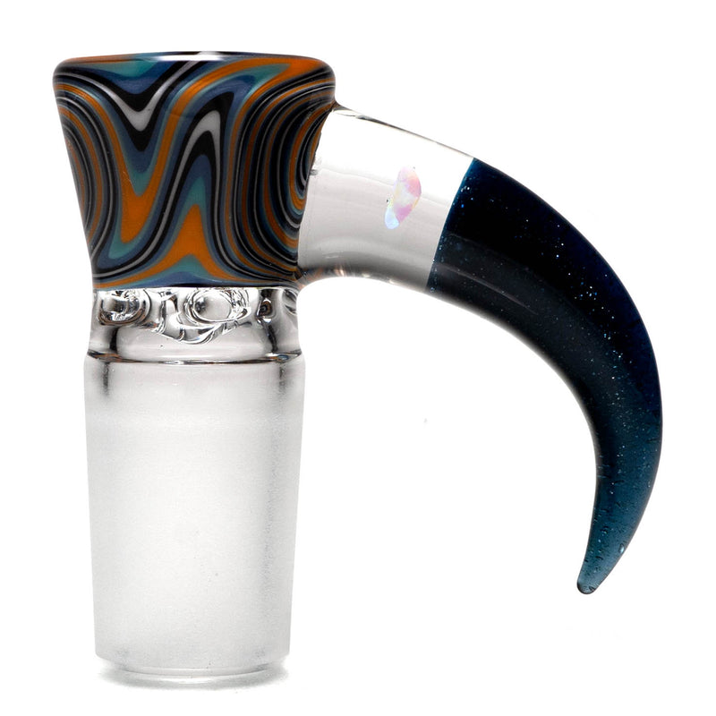 Unity Glassworks - 4 Hole Worked Opal Horn Slide - 18mm - Beach Jailhouse & Blue SD. - The Cave