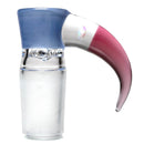 Unity Glassworks - 4 Hole Opal Horn Slide - 18mm - Blue Satin & Karmaline - The Cave