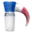 Unity Glassworks - 4 Hole Opal Horn Slide - 18mm - Baby Blue Cheese & Karmaline - The Cave