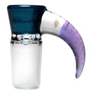 Unity Glassworks - 4 Hole Opal Horn Slide - 18mm - Blue Stardust & Pink Slyme - The Cave