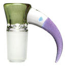 Unity Glassworks - 4 Hole Opal Horn Slide - 18mm - Metal Fleck & Pink Slyme - The Cave