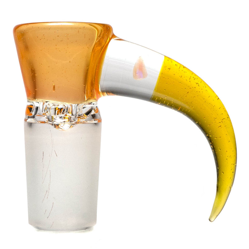 Unity Glassworks - 4 Hole Opal Horn Slide - 18mm - TT. Orange & CFL Terps - The Cave