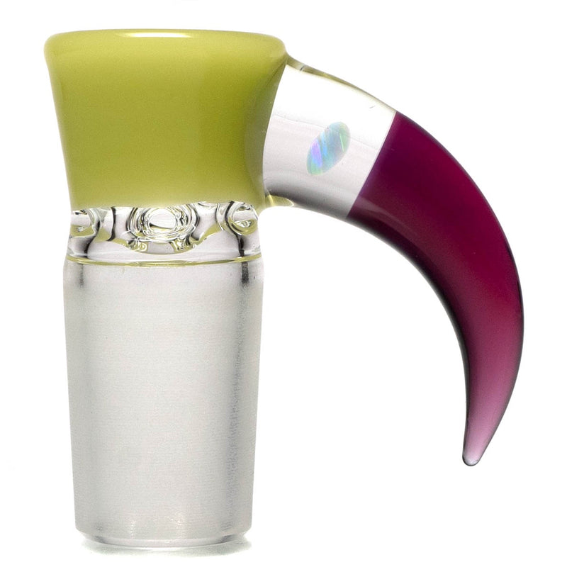 Unity Glassworks - 4 Hole Opal Horn Slide - 18mm - CFL Yoshi & Stargazer - The Cave