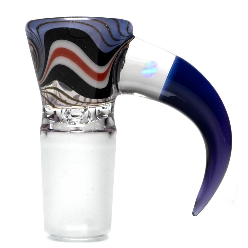 Unity Glassworks - 4 Hole Worked Opal Horn Slide - 18mm - Shadow & Royal Jelly - The Cave
