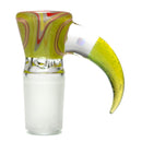 Unity Glassworks - 4 Hole Worked Opal Horn Slide - 18mm - Watermelon & SS. Slyme - The Cave