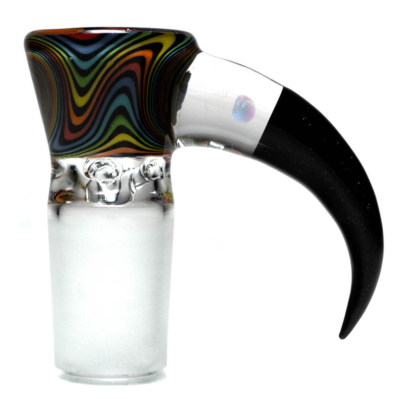 Unity Glassworks - 4 Hole Worked Opal Horn Slide - 18mm - Rainbow & Galaxy - The Cave