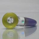 Unity Glassworks - 3 Hole Opal Horn Slide - 14mm - CFL Yoshi & Purple Satin - The Cave