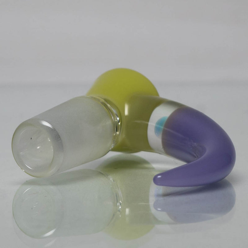 Unity Glassworks - 3 Hole Opal Horn Slide - 14mm - CFL Yoshi & Purple Satin - The Cave