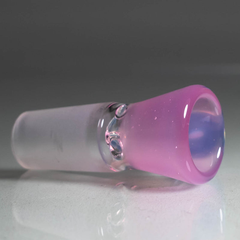 Unity Glassworks - 3 Hole Opal Horn Slide - 14mm - CFL Pastel Serum & Blue Satin - The Cave
