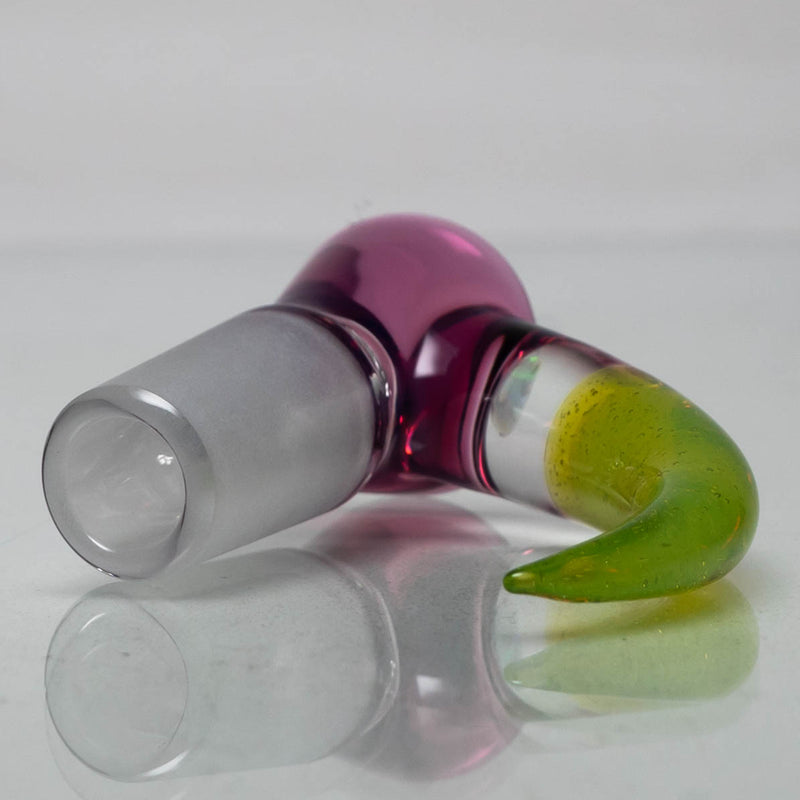 Unity Glassworks - 3 Hole Opal Horn Slide - 14mm - Stargazer & CFL Sunset Slyme - The Cave