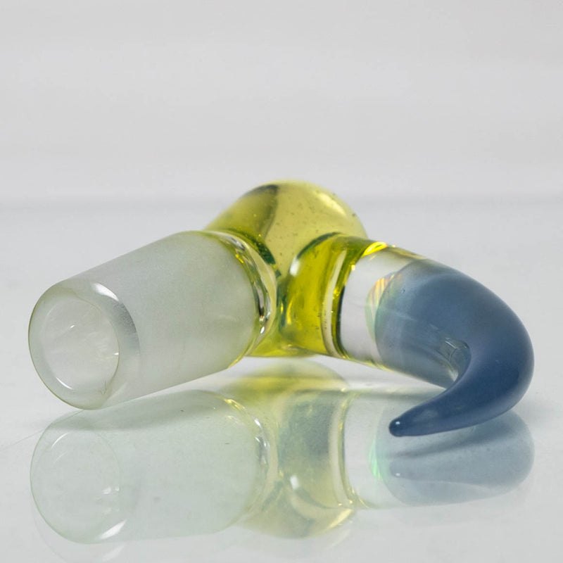 Unity Glassworks - 3 Hole Opal Horn Slide - 14mm - CFL Sunset Slyme & Blue Satin - The Cave